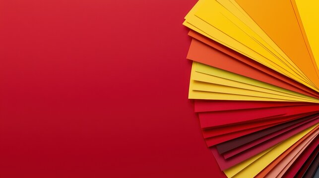 A compelling sale background that merges striking red and yellow shades, enriched with colorful discount tags creating a lively atmosphere. The design maintains a well-balanced composition, ensuring