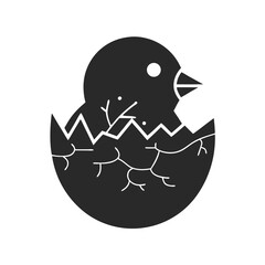 Hatching Bird icon silhouette vector illustration