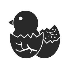 Hatching Bird icon silhouette vector illustration