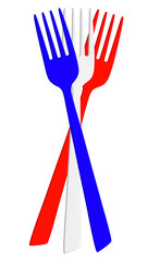 clipart fourchettes made in France, PNG fond transparent