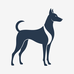 Hunting dog. Cut out silhouette of a Pointer, Labrador, or Foxhound