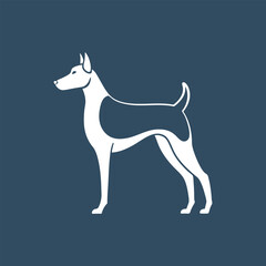 Hunting dog. Cut out silhouette of a Pointer, Labrador, or Foxhound