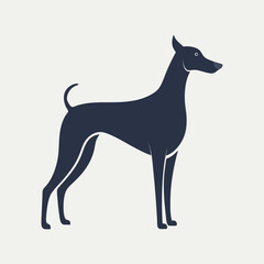 Hunting dog. Cut out silhouette of a Pointer, Labrador, or Foxhound