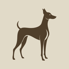 Hunting dog. Cut out silhouette of a Pointer, Labrador, or Foxhound
