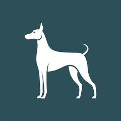 Hunting dog. Cut out silhouette of a Pointer, Labrador, or Foxhound