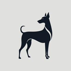 Hunting dog. Cut out silhouette of a Pointer, Labrador, or Foxhound