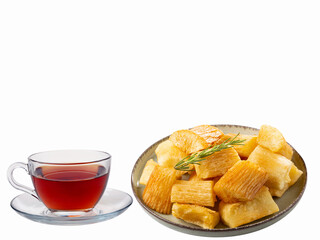 Traditional Cassava Fries and Hot Tea