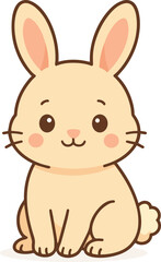 Cute Cartoon Bunny Illustration Adorable Kawaii Baby Rabbit Vector 