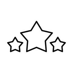 Three Black Star Icons on White Background Minimalist Design