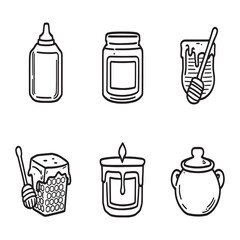 organic honey dripping from wooden honey dipper vector art