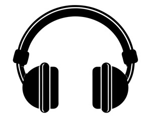 Headset silhouette vector illustration