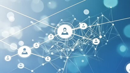 Abstract network connection illustration depicting digital communication and social interaction - Powered by Adobe