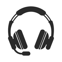 Headset silhouette vector illustration