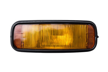 A rectangular amber vehicle side marker light with a ribbed lens and black trim.