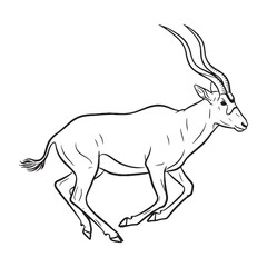 Tranquil Addax Vector Sketch - Peaceful Addax Lineart for Backgrounds - Calm Addax Icon - Meditative Vector Lineart of Addax for Compositing

