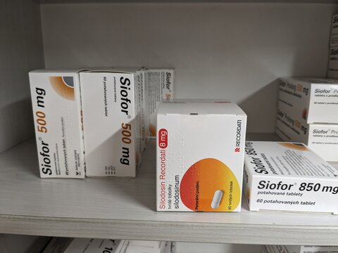 Prague, Czech Republic -July 3 2025: SILODOSIN RECORDATI capsules with SILODOSIN active substance by RECORDATI, used for benign prostatic hyperplasia (BPH) and urinary symptoms.	