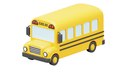 Yellow School Bus: A classic yellow school bus, the iconic symbol of education and childhood, ready to transport students, against a simple background.