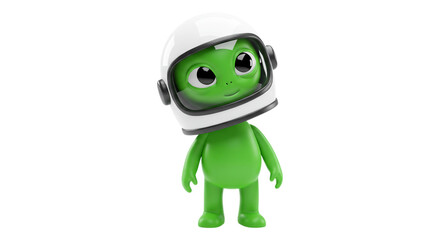 Astronaut Alien Adventure: Captivating cartoon rendering of an alien astronaut, sparking imagination and wonder, against a studio backdrop.