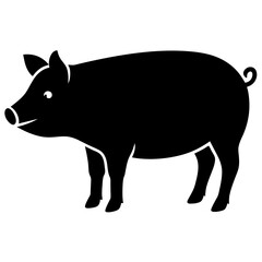 black silhouette of a pig