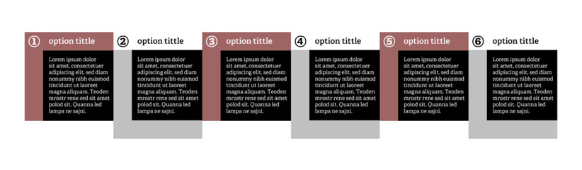 Very simply infographic design with 6 options or steps. Infographics for business concept.