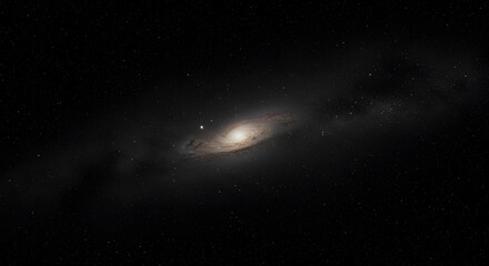 Fototapeta premium Distant Andromeda Galaxy in the Black Sky