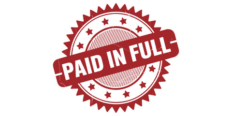 Red Paid in Full Stamp with Stars and Serrated Edge