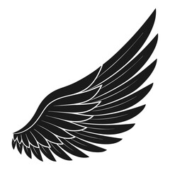 Single black wing abstract design graphic