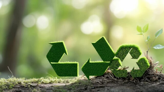 Green initiative mark: recycle motif, planet sign, forest backdrop, clean shape, habit poster, eco call, earth card, future text, nature design, action stripe, tone idea, symbol space