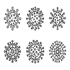 Simple line art representation of coronavirus pathogen vector