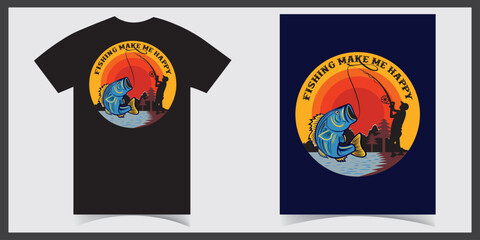 T-shirt design for Fishing day.