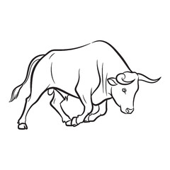 Capture Strength - with this Dominant Ox Vector - highlighting robust Ox Lineart for impactful visuals - a commanding Ox Icon - powerful Vector Lineart of Ox.

