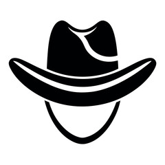 Black and White Cowboy Hat Graphic, Modern Style, Western Fashion Illustration Design