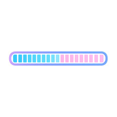 Loading Progress: A graphical depiction of a loading bar, rendered in a clean and modern style, with a gradient hue showing a loading progress