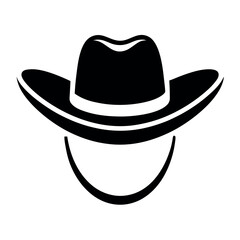 Silhouette of a Cowboy Black Cowboy Hat With Chin Strap Representation