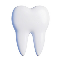 A Shining White Tooth: A pristine, pearly-white molar, rendered with a smooth, polished finish, gleams in perfect isolation.