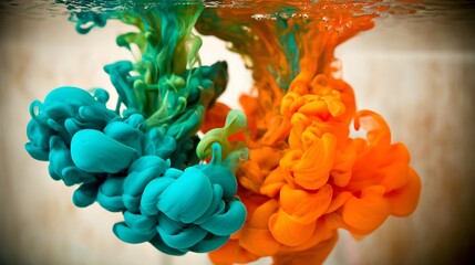 Obraz premium Colorful ink swirling underwater (1)