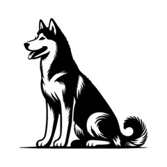 Majestic Husky Dog Vector Illustration – Husky Dog 11