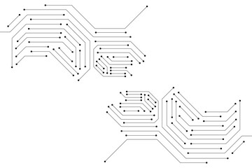 Vector : Electronic circuit with gray grid on white background.