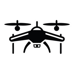 Front View of a Silhouette Drone with Rotors and Landing Gear Design