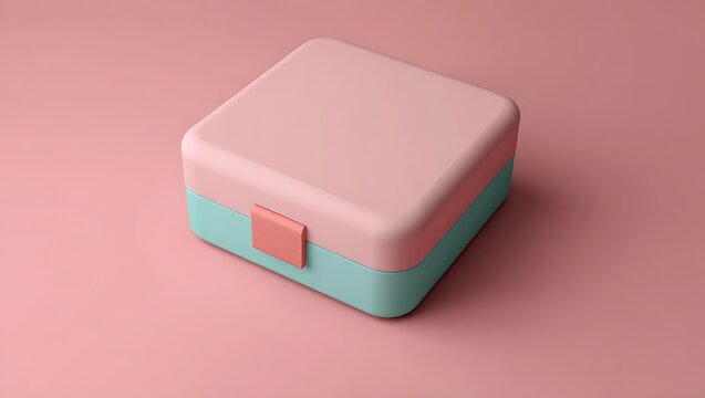 Pastel pink and teal container with coral clasp image