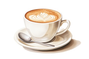 Fototapeta premium Cappuccino saucer coffee spoon.