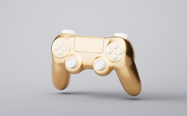 Golden gamepad with game recreation concept, 3d rendering. © Vink Fan