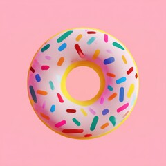 Colorful inflatable donut float