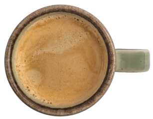 cup of espresso coffee, top view