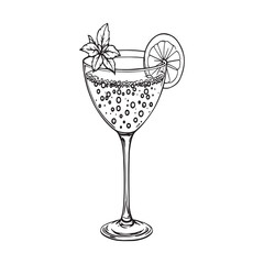Spring Spritz Soiree' clear vision Simple line art on white background (3)
