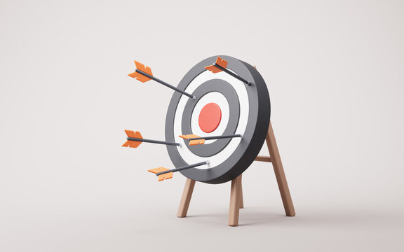 Target center and arrow with business target concept, 3d rendering.