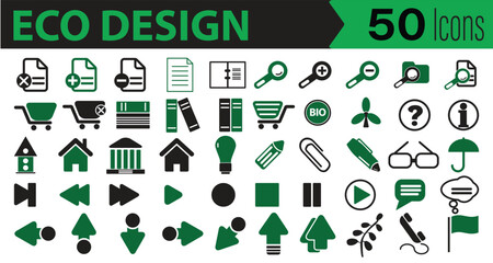 Collection of eco design icons for web and mobile applications