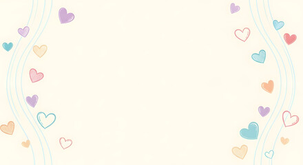 Obraz premium Pastel Hearts Background Romantic and Sweet Design for Invitations, Cards, and More