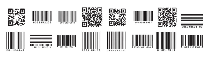 number bar code with white background