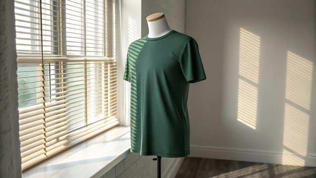 Forest Green T-Shirt Mockup Apparel Design Template for Men